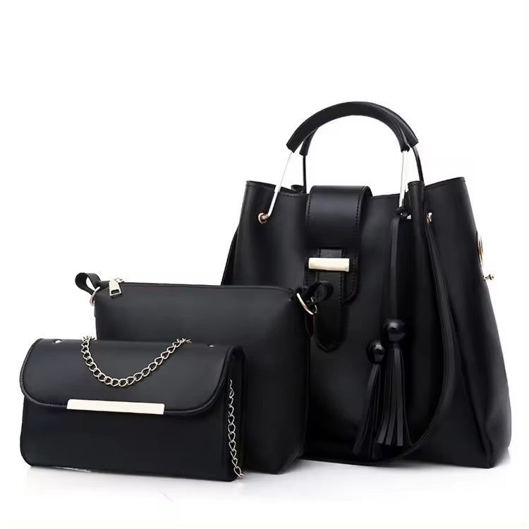 3-in-1 Premium Handbag Set – Maroon Edition