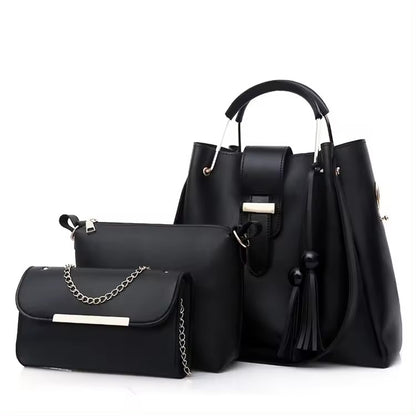 3-in-1 Premium Handbag Set – Maroon Edition