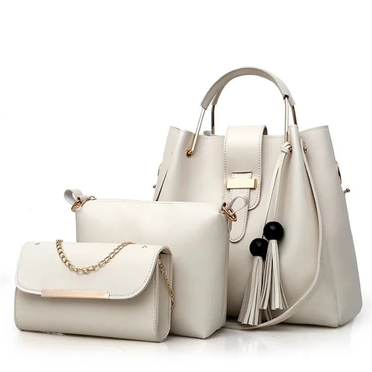 3-in-1 Premium Handbag Set – Maroon Edition