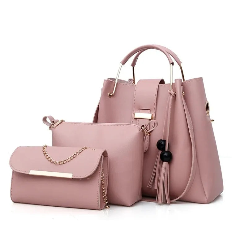 3-in-1 Premium Handbag Set – Maroon Edition
