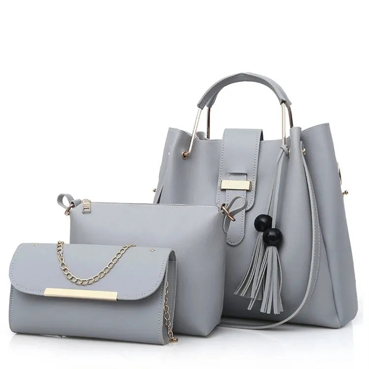 3-in-1 Premium Handbag Set – Maroon Edition