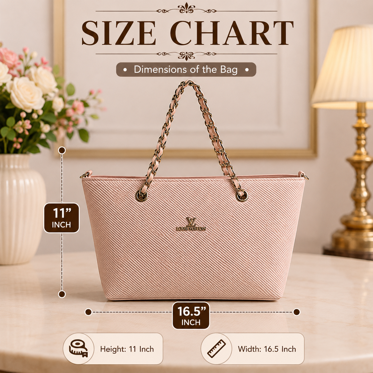 Luxury Textured Tote Handbag with Chain Strap
