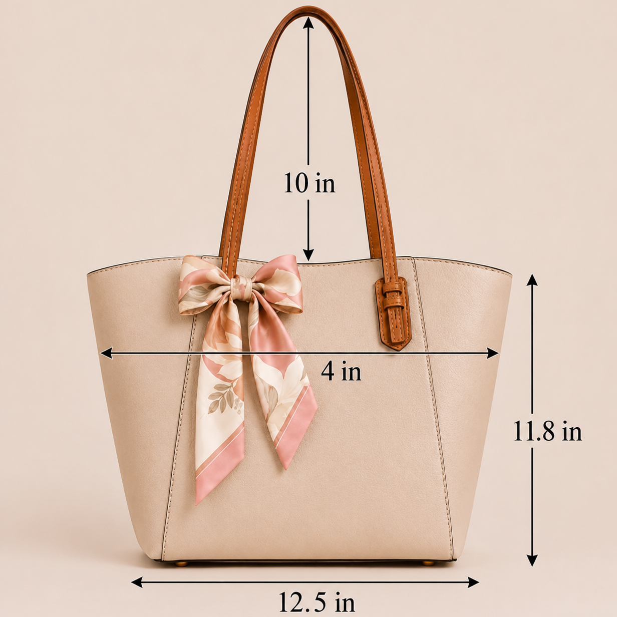 Elegant Ivory Tote Bag Premium Everyday Shoulder Handbag