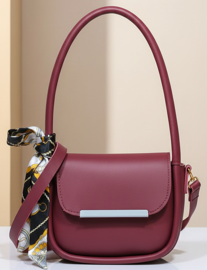 Burgundy crossbody handbag – front view stylish design، daily use ke liye perfect