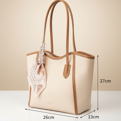Luxury Tote Handbag with Silk Scarf