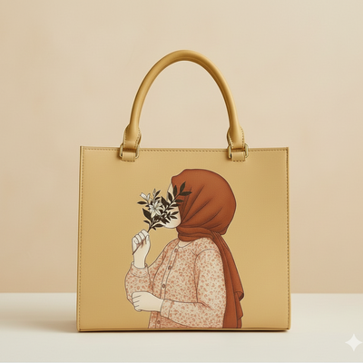 Hijab Girl Black Canvas Tote Bag
