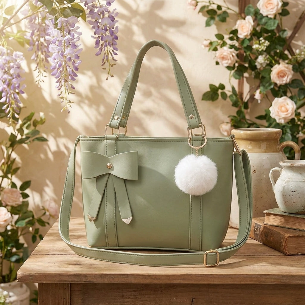 Chic Olive Green Shoulder Bag with Elegant Satchel