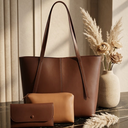 Classic Cocoa 3-in-1 Tote Bag Set