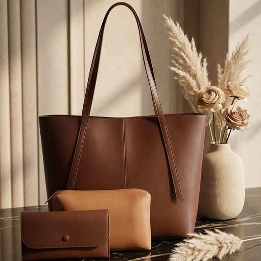 Classic Cocoa 3-in-1 Tote Bag Set