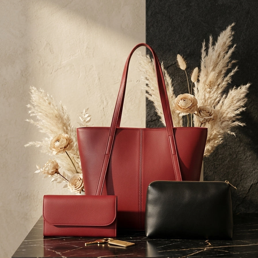 Classic Cocoa 3-in-1 Tote Bag Set