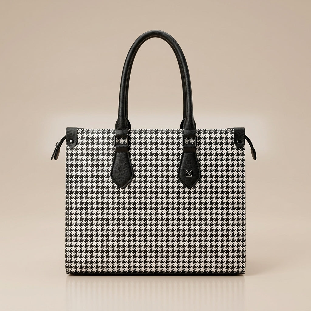 Premium Houndstooth Tote Bag for Women
