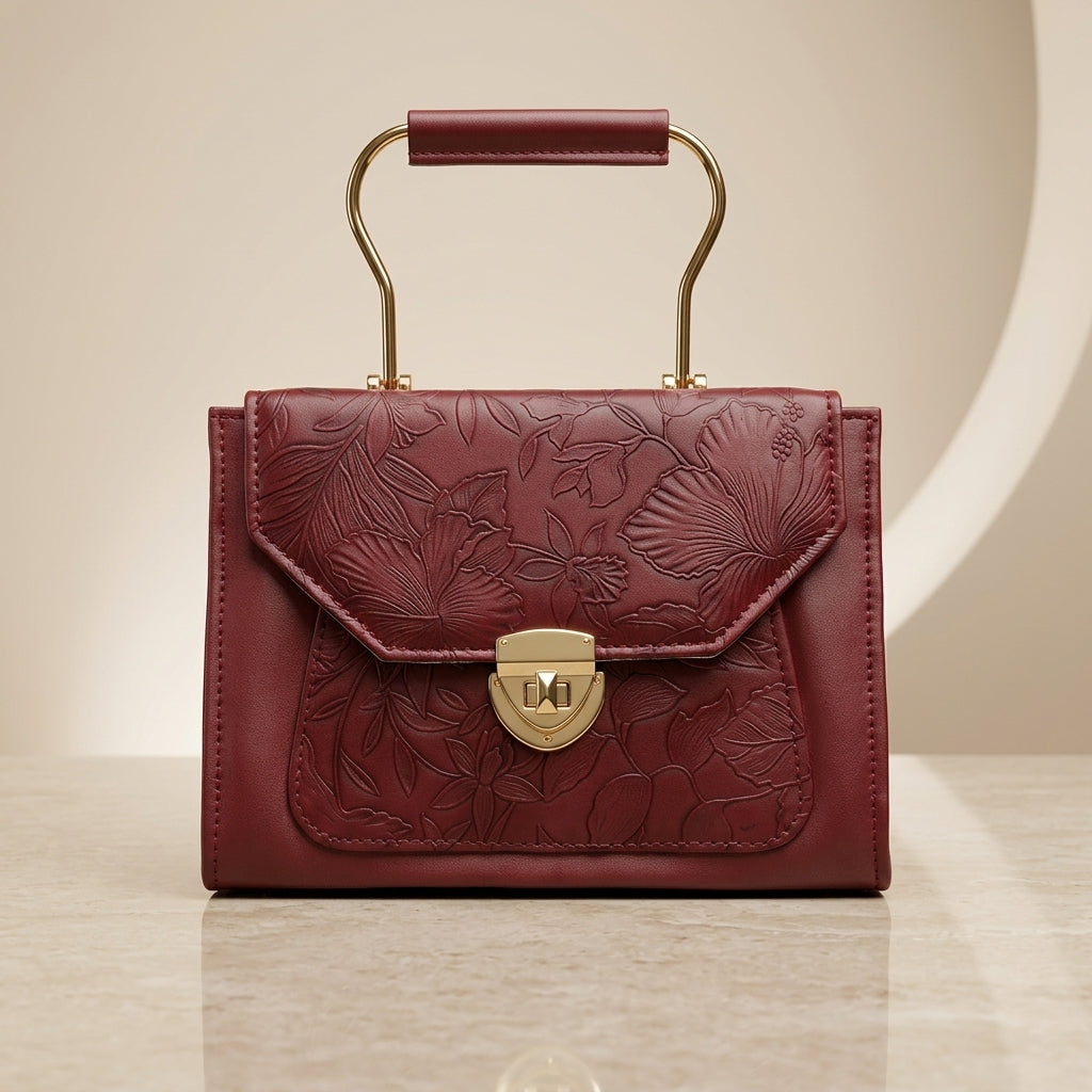 Premium Floral Embossed Handbag for Women