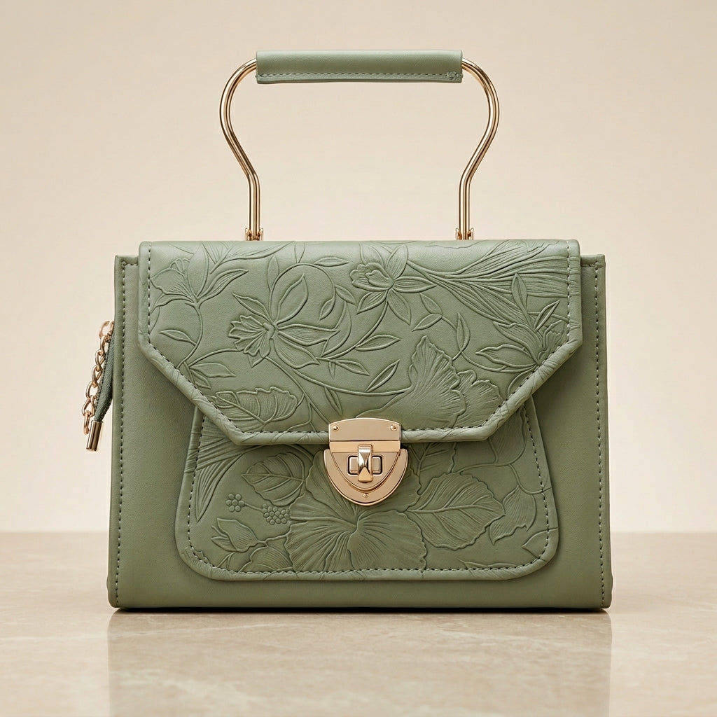 Premium Floral Embossed Handbag for Women