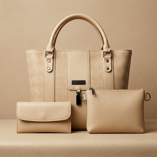 Elegant Tote Bag with Matching Crossbody & Wallet