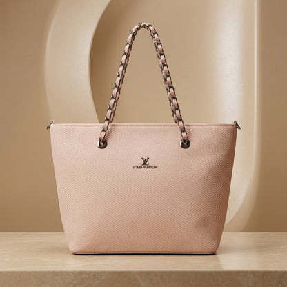 Luxury Textured Tote Handbag with Chain Strap