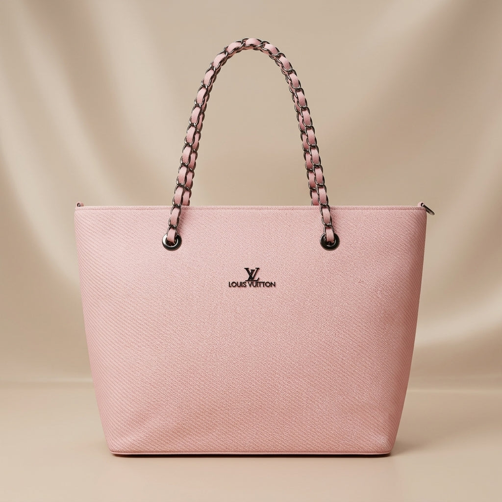 Luxury Textured Tote Handbag with Chain Strap