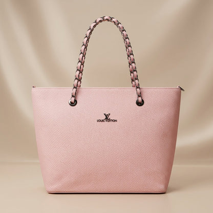 Luxury Textured Tote Handbag with Chain Strap