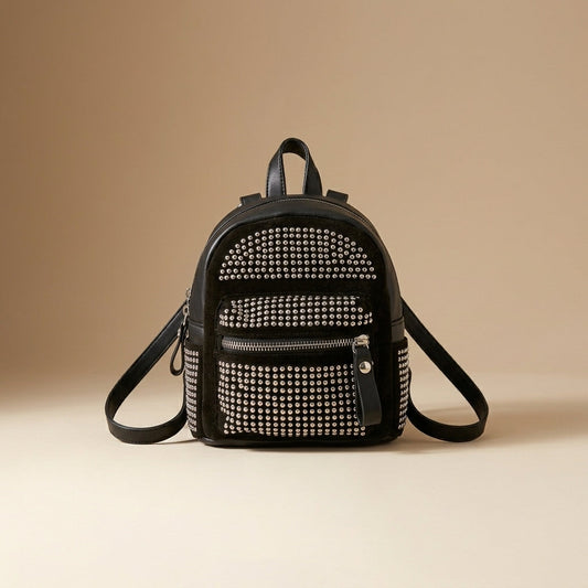 Premium Studded Leather Backpack for Women
