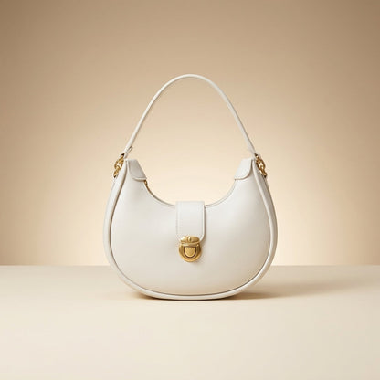 Leather Plain Shoulder Bag for Women