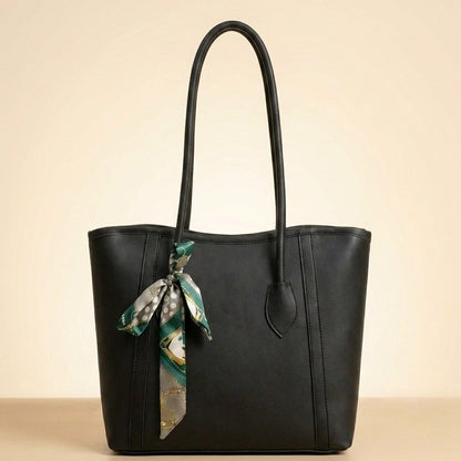 Luxury Tote Handbag with Silk Scarf