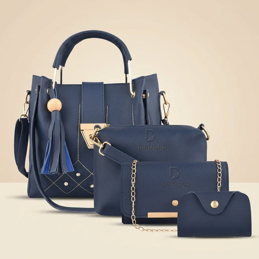 Elegant PU Leather 4-Piece Handbag Set for Women
