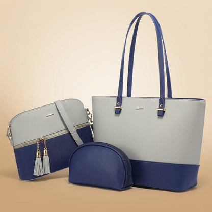 Elegant Women’s 3-Piece Leather Bag Set