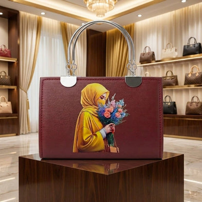 Elegant Hijabi Girl Printed Handbag for Women