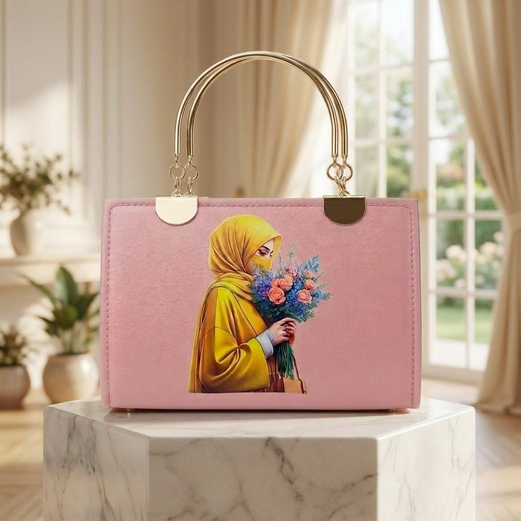 Elegant Hijabi Girl Printed Handbag for Women