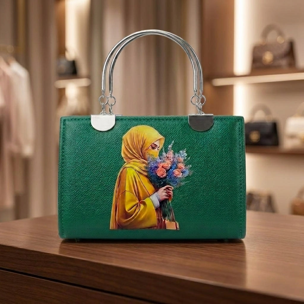 Elegant Hijabi Girl Printed Handbag for Women