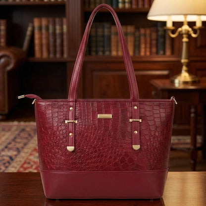 Luxury Croc Texture Tote Bag for Women