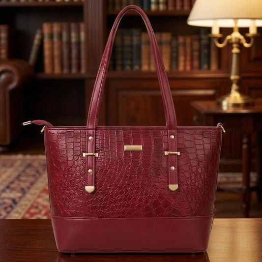 Luxury Croc Texture Tote Bag for Women
