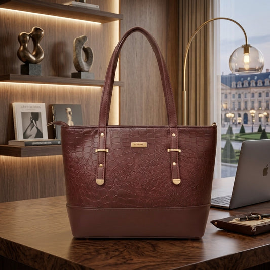 Luxury Croc Texture Tote Bag for Women
